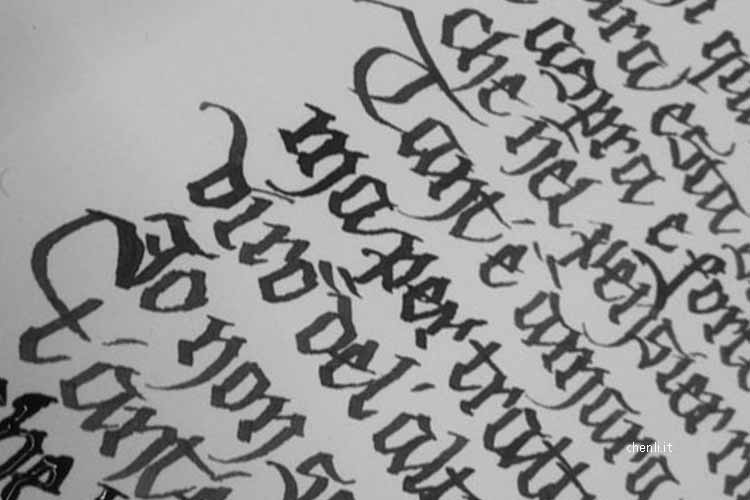 historical calligraphy mood: black letters
